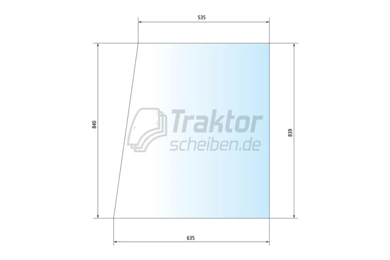 Türscheibe oben rechts/links für FENDT GT 380 / GT 390