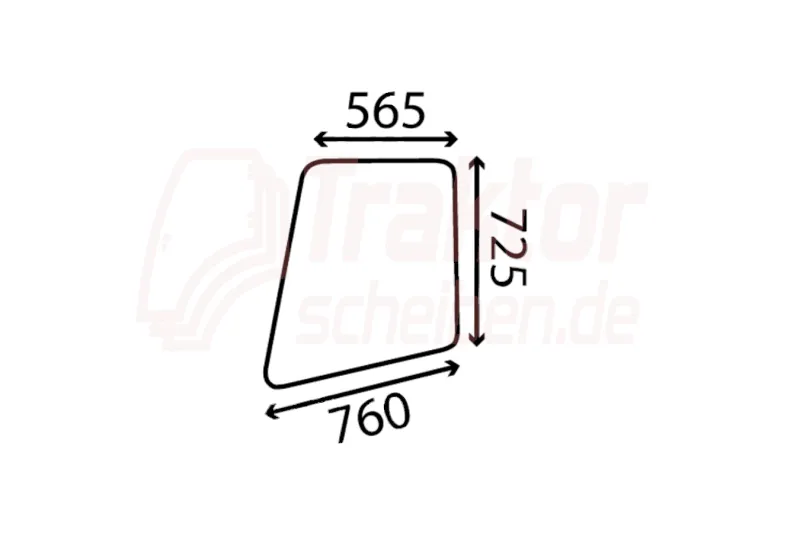 Türscheibe oben rechts/links für VALTRA-VALMET 465, 665