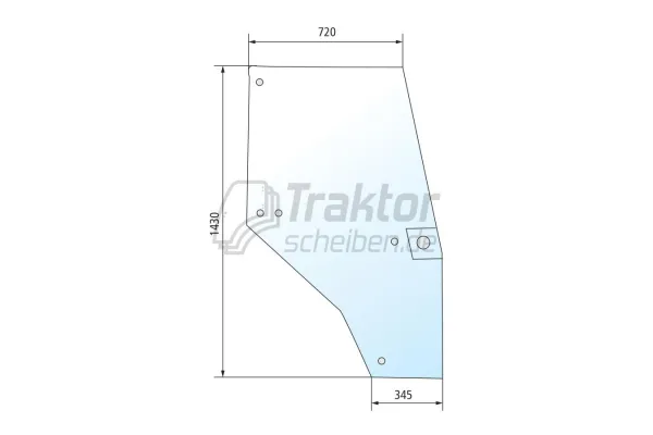 Türscheibe rechts für Case IH 3220 / 4230