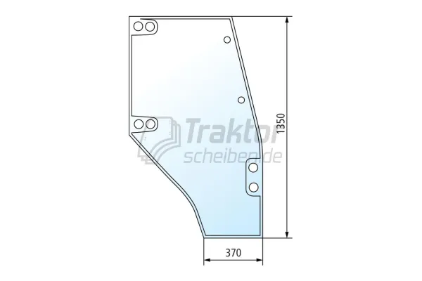 Klare Türscheibe RH Deutz AgroXtra 4.47, DX3.80