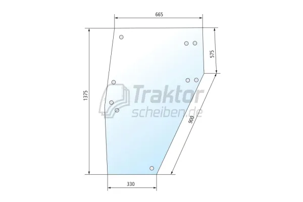 Türscheibe rechts für DEUTZ FAHR Traktor DX 160, DX 7.10