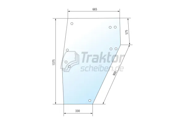 Türscheibe DEUTZ-FAHR DX 4.10–7.10 rechts klar