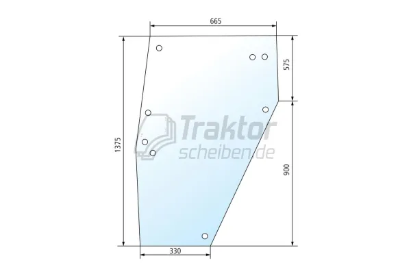 Türscheibe RH Deutz Fahr DX 6.50 DX 160 8 Bohrungen
