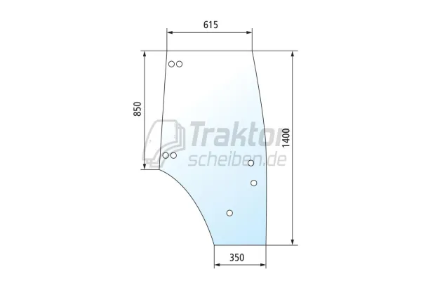 Türscheibe rechts für FENDT Traktor Fendt 207 S, Fendt 208 S