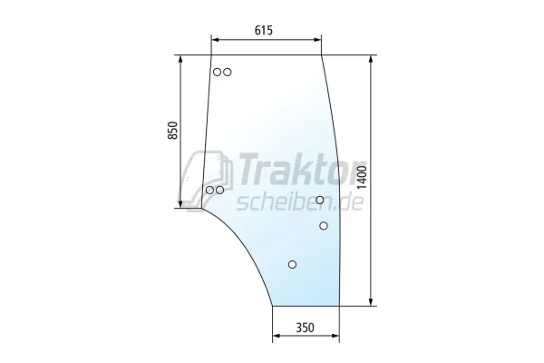 Türscheibe rechts für FENDT Traktor Fendt 209 V+F, Fendt 210 V+F