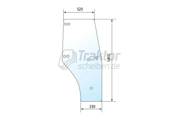 Getönte Türscheibe rechts für FENDT Farmer280P
