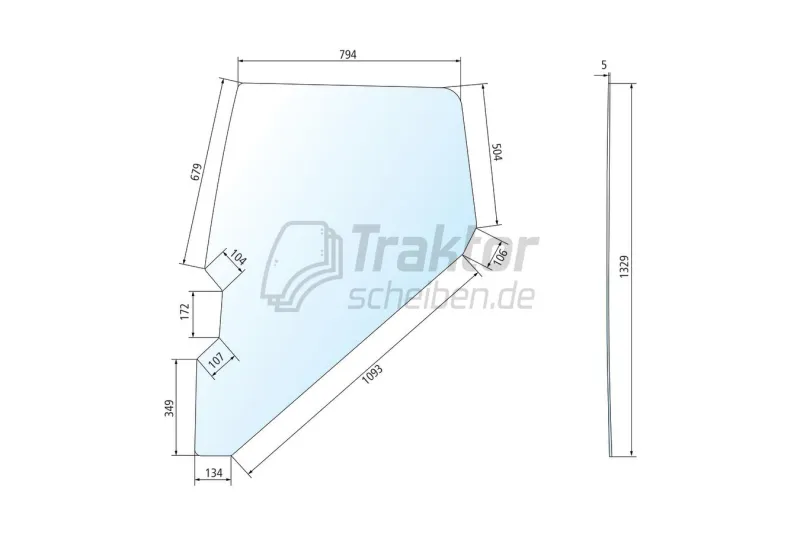 Heckscheibe unten grün für FIAT F 100 / F 110
