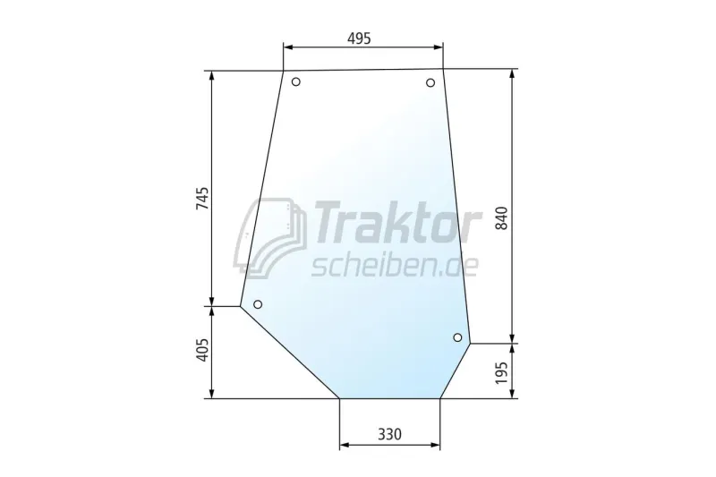Türscheibe RH LH für MF 698 - LANDINI Traktor 6550
