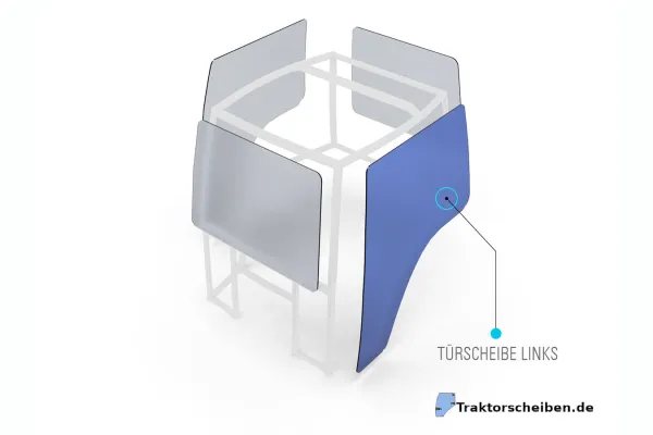 Türscheibe grün rechts & links für Massey Ferguson 377 / 690