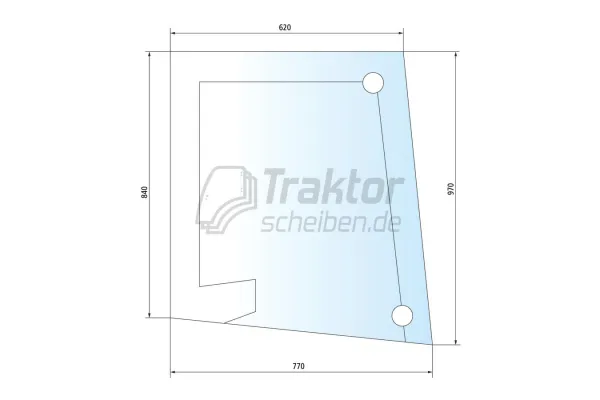 Türscheibe rechts oben passend für FENDT Xylon 522 / 524