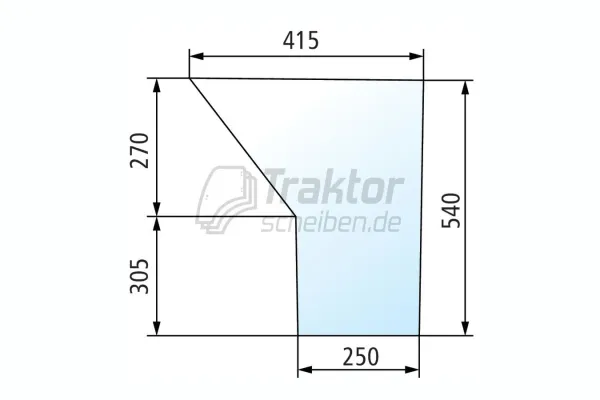 Türscheibe unten für CASE IH 633 / 733