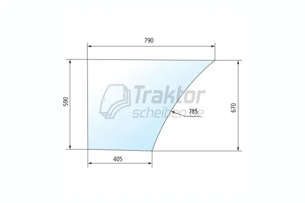 Türscheibe unten links FORD 4635, 6635