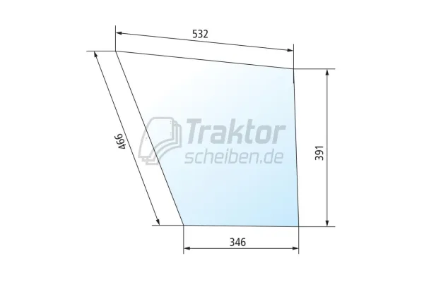 Türscheibe oben VALTRA VALMET 800, 865