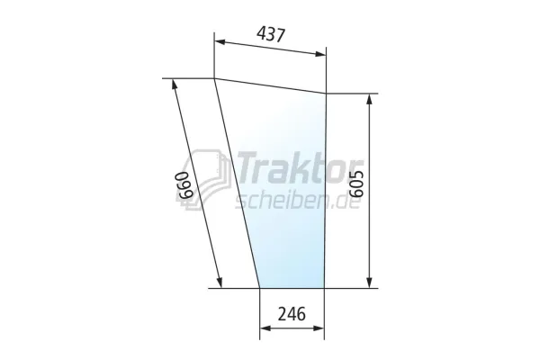 Türscheibe unten RH LH für CASE IH Traktor 533, 633