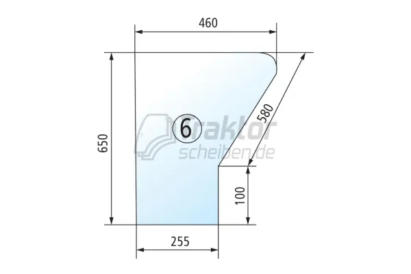 Türscheibe DEUTZ-FAHR DX 3.10–3.90 VC unten rechts/links klar