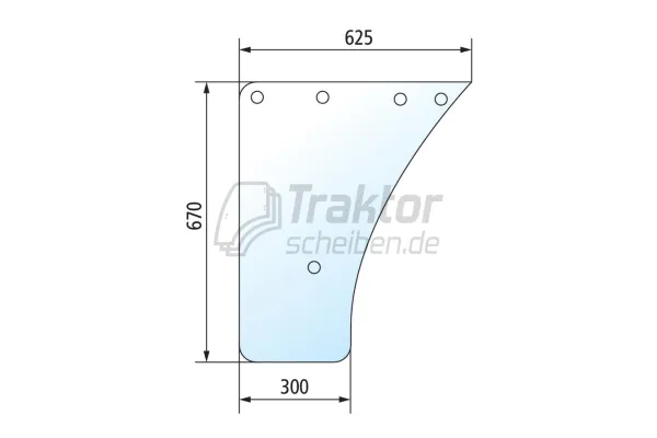 Türscheibe unten getönt rechts/links für FENDT Farmer240S
