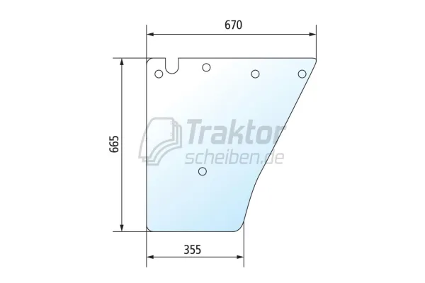 Türscheibe unten rechts/links für FENDT Farmer250V, Farmer275V