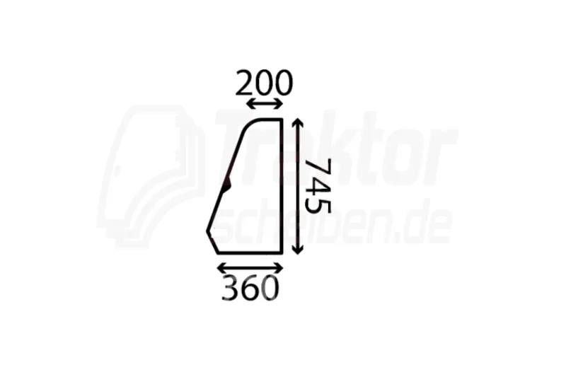 Türscheibe vorne oben links für JCB 520-50