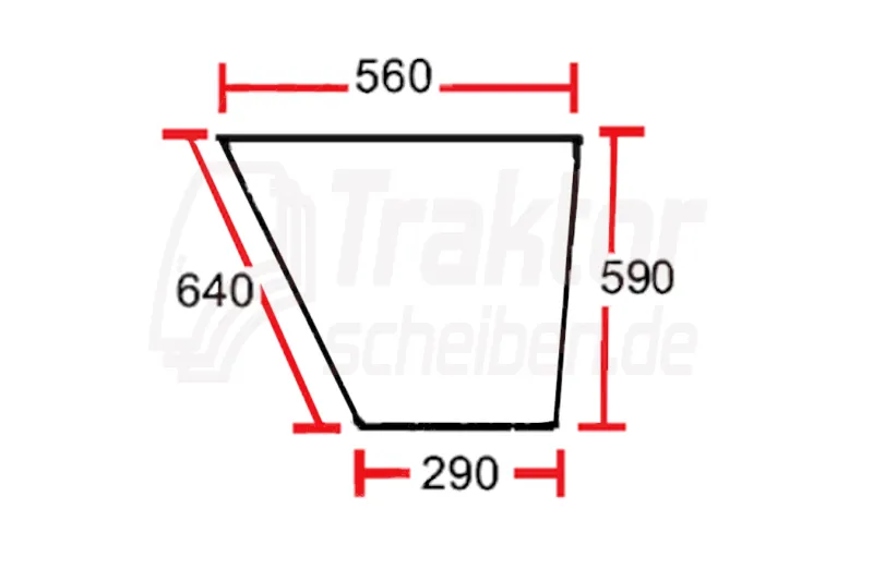 Untere Türscheibe rechts/links für 240, 250 MASSEY FERGUSON