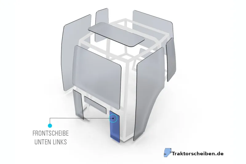 Untere Windschutzscheibe links für Ford 6640 & 7740 Traktor