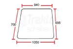 Frontscheibe 940x1050mm für MASSEY Traktor 565, 590
