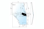 Türscheibe rechts 4-Loch für DEUTZ FAHR AgroPrima 6.06