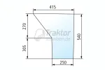 Türscheibe unten für CASE IH 633 / 733