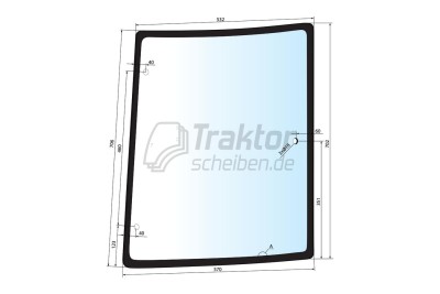 Eckscheibe rechts klar für New Holland TD & Case IH JX-Maxxima