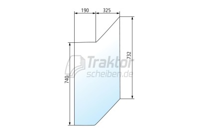 Eckscheibe rechts grün für FIAT F-Serie (F 110 / F 115)