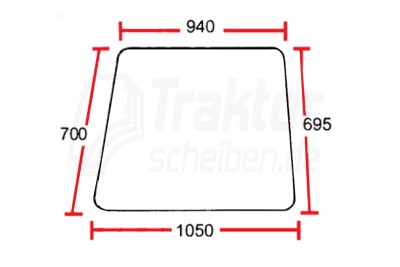 Frontscheibe 940x1050mm für MASSEY Traktor 565, 590