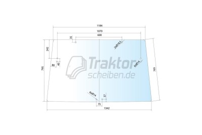 Klare aufstellbare Frontscheibe JOHN DEERE 6100, 6310