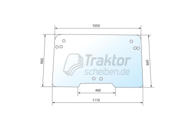 Ausstellbare Frontscheibe mit Aussparung für STEYR M968, M975 & CASE IH CS68, CS75
