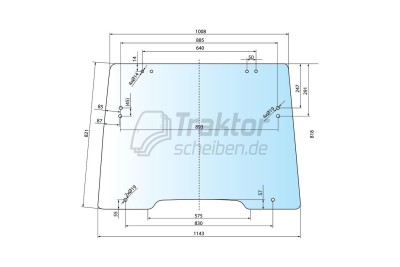 Aufstellbare Frontscheibe New Holland T5070, Case JXU115