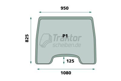 Gebogene Frontscheibe für MASSEY FERGUSON 2225, 2235