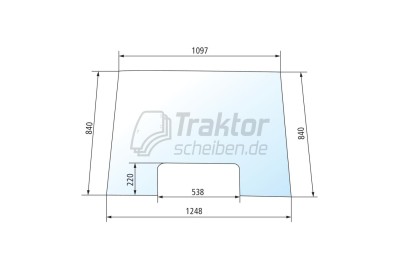 Frontscheibe 220 mm Mitte für MASSEY FERGUSON 390, 399