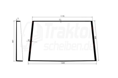 Frontscheibe getönt gebogen für John Deere 7600 / 7700