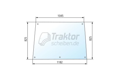 Frontscheibe grün für Massey Ferguson 690 / 1014