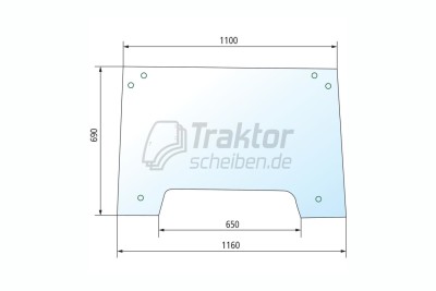 Frontscheibe klar für CLAAS-RENAULT Ceres & JOHN DEERE 3000 Serie
