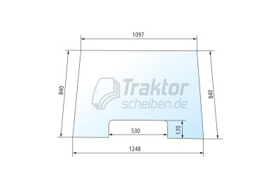 Frontscheibe 170 mm Mitte für MASSEY FERGUSON 360, 372