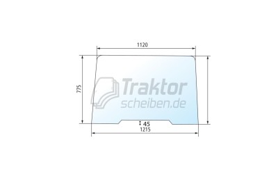 Frontscheibe oben fest für CASE IH Traktor 733, 833