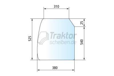 Frontscheibe unten links für FENDT Traktor Fendt 208, Fendt 209