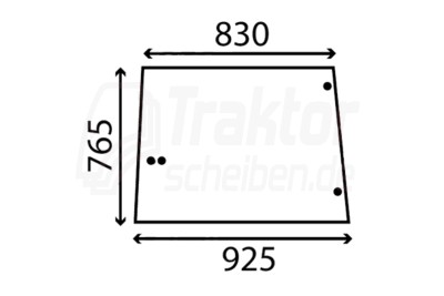 Getönte Seitenscheibe John Deere 2840, 3650 4 Bohrungen