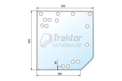 Heckscheibe für Claas Renault Ares 556 / 836