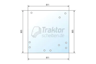 Grüne Heckscheibe für Claas-Rena...