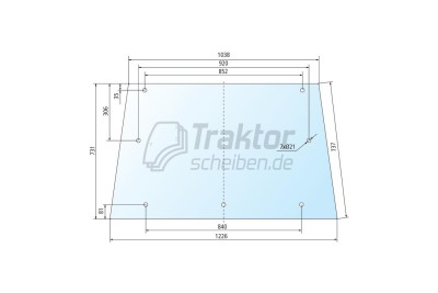 Heckscheibe grün für Massey Ferguson 1014 / 1024