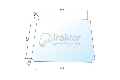 Heckscheibe für CLAAS-RENAULT 751 Kabine (hohe Ausführung)