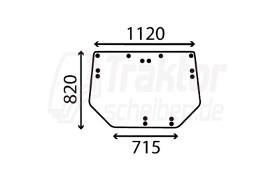 Heckscheibe oben 14 Bohrungen für SAME, LAMBORGHINI & HÜRLIMANN