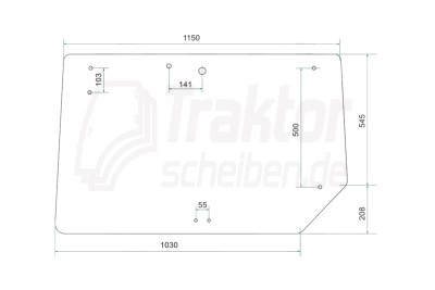Heckscheibe oben für CLAAS-RENAULT Ceres 70 / Ceres 330