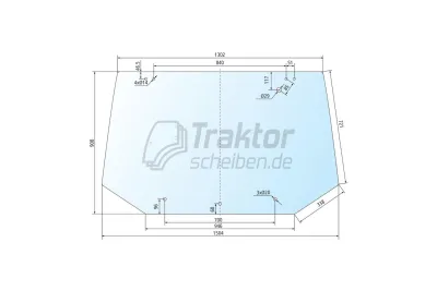 Get&ouml;nte Heckscheibe oben mit 8 B...