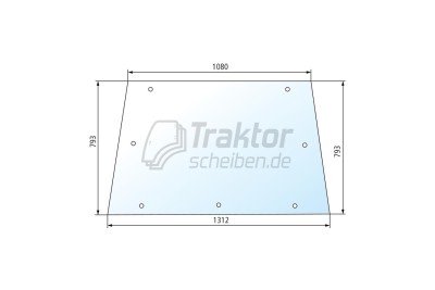 Heckscheibe oben grün für Hürlimann H-480 / H-6130